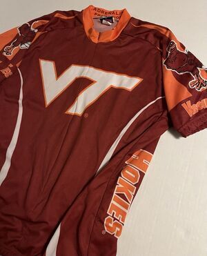 Virginia Tech Hokies Bicycle Cycling Race Logo Jersey XL Zipper College NCAA